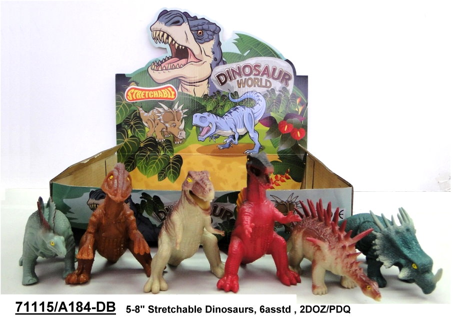 Динозавр Гонконг A184-DB тянучка 5-8" 6в.24шт.в кор./12/288/ (шт.)