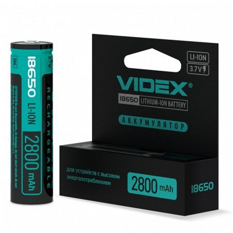 акам   Videx Li-lon 18650 2800 color box (Защита) /1bl/20/160 (шт.)
