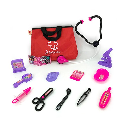 Лікар KJ1755A-2 (60шт) стетоскоп, лоток, шприц, мед.інструмени, в сумці, 27-18-5см (шт.)
