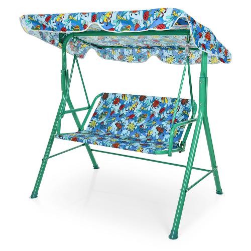 Гойдалка садова M 4019-4 (1шт) метал, д106-ш75-в117см, сидіння70-30см, дах, синя (шт.)