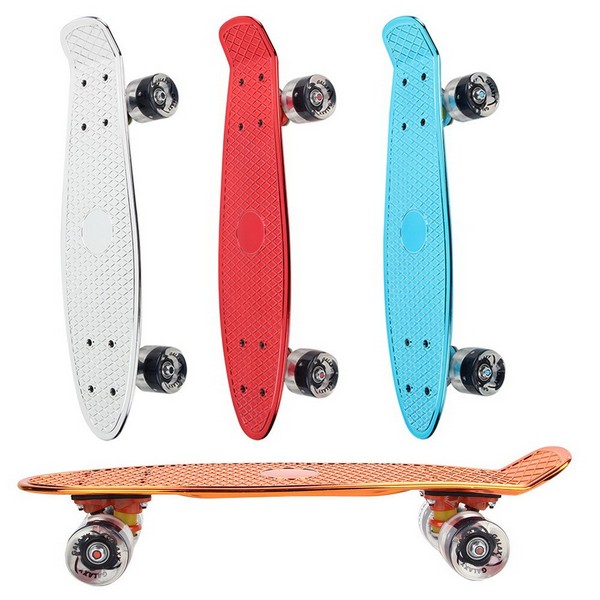 Скейт GSK-0005 пластик.блискучий PU світло 68*19см 8кол./8/ (шт.)