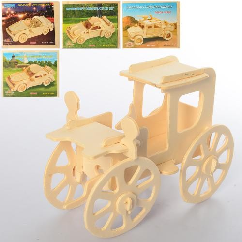 Дерев'яна іграшка Пазли 3D MD 0472 (60шт) 4 види (машини), 23-18,5см (шт.)