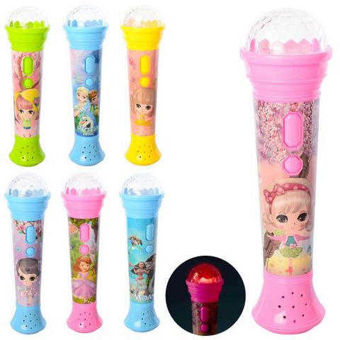 Мікрофон 8081-8098 (180шт) 18см, муз, звук, світло, 7видів, на батарейці, в кульці, 18-4,5-5,5см (шт.)