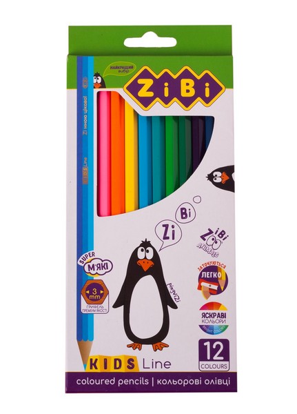 Кольорові олівці, 12 кольорів, KIDS LINE ZB.2414 ( 1/24/240шт) (шт.)