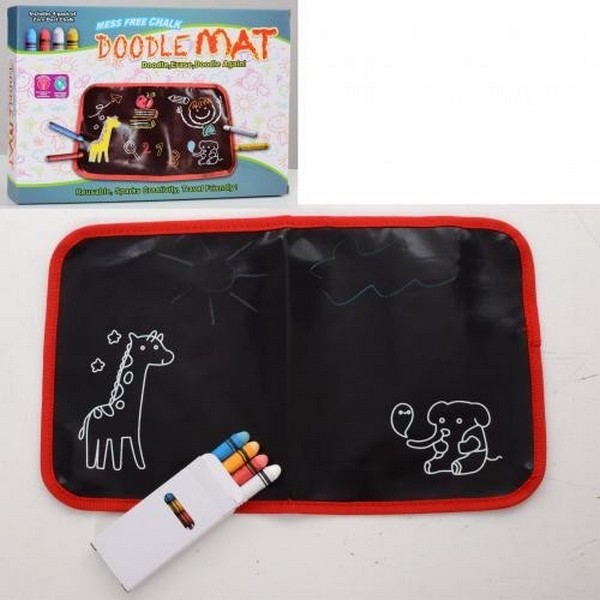 Килимок 3821 (48шт) для малювання, 34-20см, крейда4шт, у кор-ці, 30-20-4см (шт.)