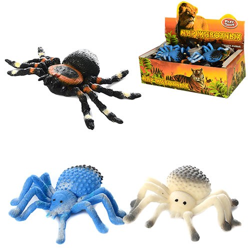 Комахи 7427 (216шт) павук, 10-12см, антистрес, 24шт(8видів) у дисплеї, 28-15-8,5см (шт.) (шт.)