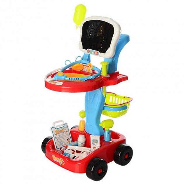 Лікар 660-43-44 (12шт) візок 41-60-32см, інструмент, світло, 22предм, 2вид, бат (табл), в кор-ку, 3 (шт.)