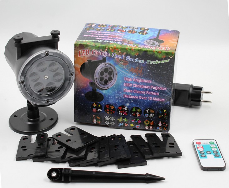 Лазерний проектор вуличний 518 з пультом та картриджі на 12 зображень (Диско) (24) 7447 (шт.)