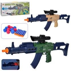 Автомат CH-043 (24шт) 71см, м'які кулі, кулі-кульки, звук, світло, 2 кольори, на бат-ці, в кор-ці, 4 (шт.)