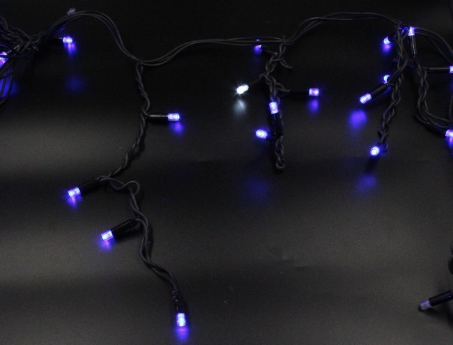 Xmas гірлянда LED 120 3.3Line Short curtain (Бурпурки/Бахрома) B-2 Синя 5м Вул.+з'єдн.Чорний(16)7236 (шт.)