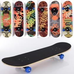 Скейт MS 0322-5 (6шт) 78-20см (наждак), підвіска пластик, кол ПВХ, підш608Z, 7 шарів, мах 40кг, 6 ви (шт.)