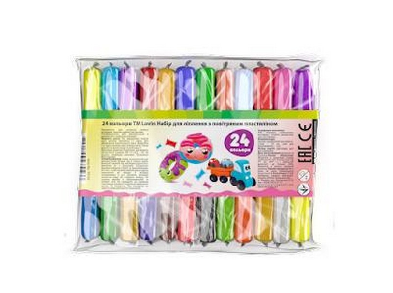 24 кольори  ТМ Lovin Набір для ліплення з повітряним пластиліном 20шт70132 (шт.)