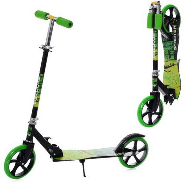 Самокат SR 2-050-1-BGR (1шт) сталь,2колесаПУ200мм, кермо87/97см,підніжка52/30-11см,підставка,складни (шт.)