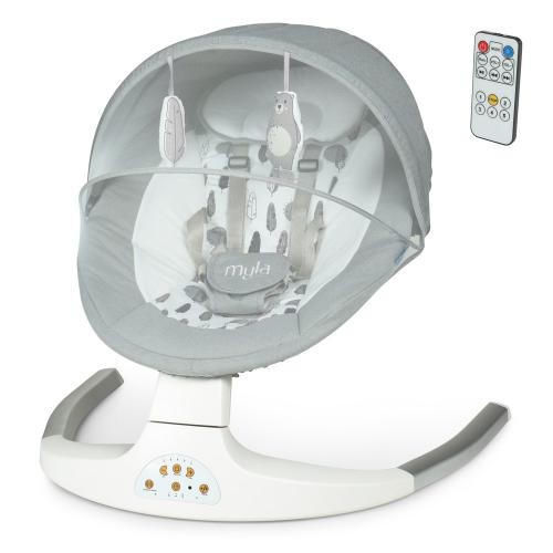 Гойдалка центр ME 1074 MYLA Soft Gray (1шт) пульт, 5швидкостей, таймер, 12мелод, Bluetooth, USB, 2 (шт.)