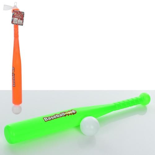 Біта MR 0887 (216шт) бейсбольна, 55см, м'ячик 5см, 2 кольори, у сітці 61-6-6см (шт.)