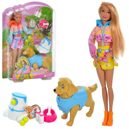 Лялька DEFA 8485 (16шт) 29см, собачка 14см, аксесуари, 2 види, у кор-ці, 34,5-24-7см (шт.)