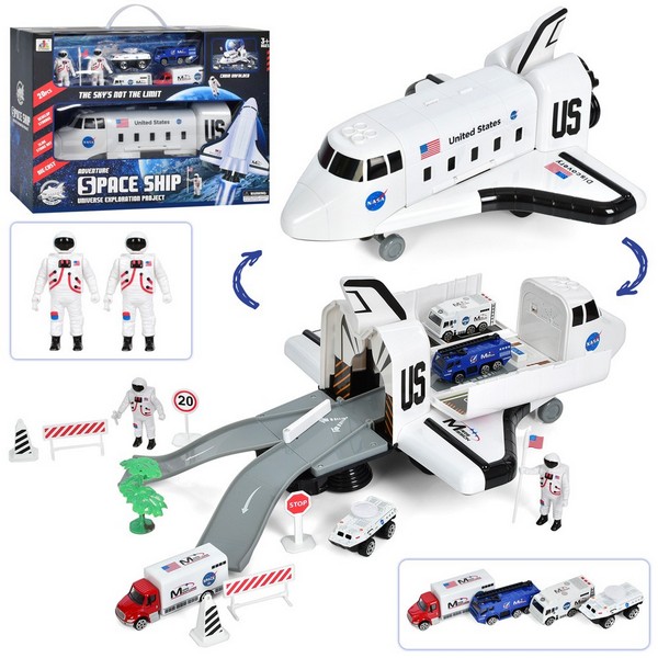 Набір машинок DS056 (6шт) косміч. корабель 37см, машинка 4шт, фігурка 2шт, дорож.знак, кор, 42,5-30, (шт.)