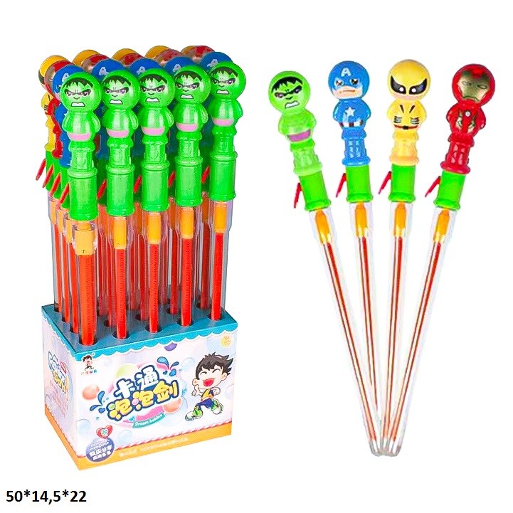 Мильні бульбашки-гіганти 120мл 922-222 супергерої 4кол.20шт.в кор.22*14,5*17 /6/120/ (шт.)