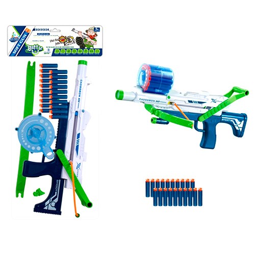 Арбалет 502-11 (24шт) 41см, стріл-присосками 20шт, в кульку, 42-28-8см (шт.)