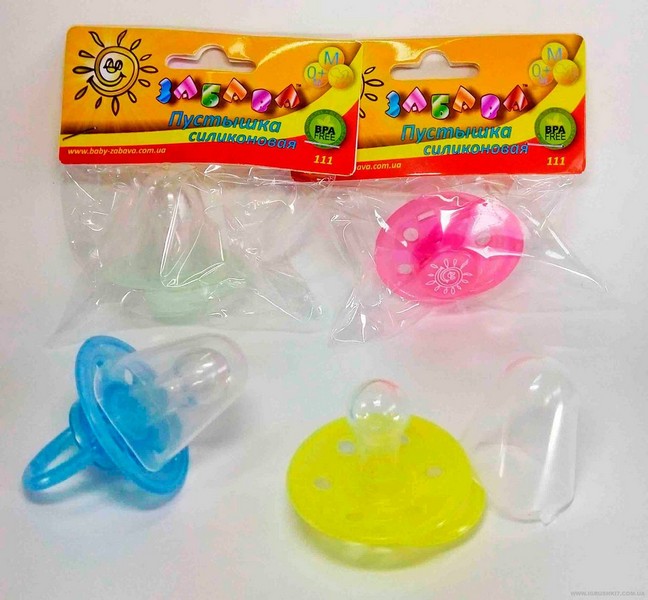 112 Пустушка силіконова  L кругла у кульку (з ковпачком. круглий загубник) 112 (шт.)