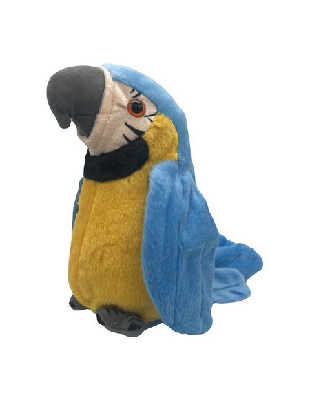 М'яка іграшка MP 2303 (12шт) папуга, 22 см, Какаду, повторюшка, рухається, 3 кольори, в кульку 22-12 (шт.)