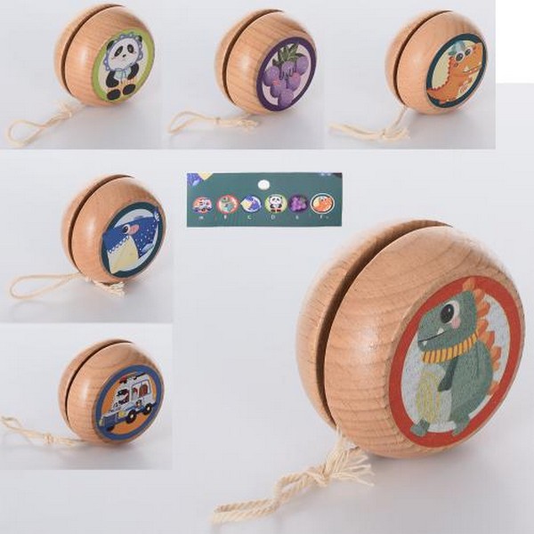 Дерев'яна іграшка Йо-йо MD 1874 (100шт) 6 видів, кул., 11-16-3 см. (шт.)