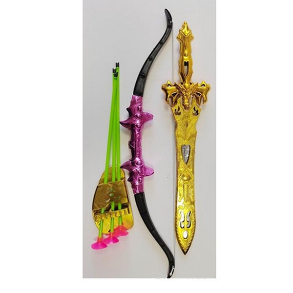 Набір зі зброєю 749-3 (96шт) меч, лук, кулі-присоски (3шт), 2 кольори, у пакеті, 15-50-3см (шт.)