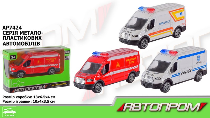 Машина мет. АВТОПРОМ арт. AP7424 (96шт/2) короб. 13*4*11см (шт.)