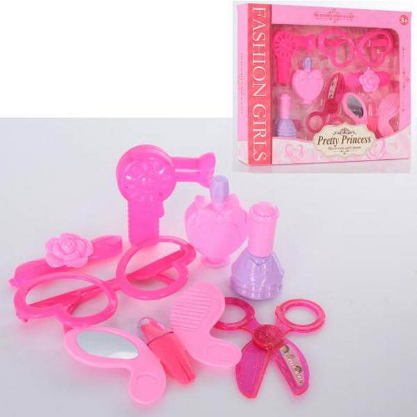 Набір перукаря 682-1 (120шт) окуляри, фен, дзеркало, гребінець, ножиці, шпилька, в кор-ці, 25-21-3,5 (шт.)