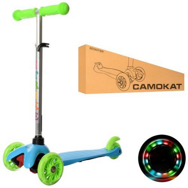 Самокат BB 3-013-4-C-V (1шт) MINI,алюм+пласт,кол3шт,2перПУ110мм-св,подн29-11см,руль59-69см,фіолетови (шт.)