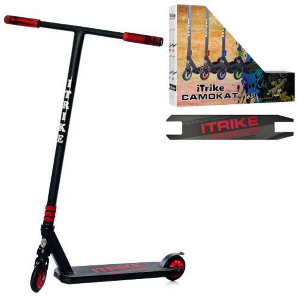 Самокат SR 2-068-2-BR (1шт) алюм+сталь,трюковий,2штПУ100мм-пласт,кермо89см,підніж36-11см,чорно-черво (шт.)