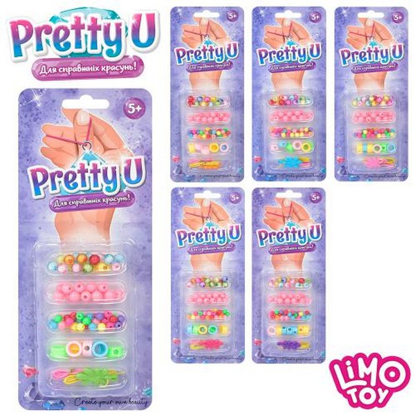 Бісер M 4979 UA (240шт) намистини, підвіски, нитки,мікс видів, на листі,24,5-10-2,5см (шт.)