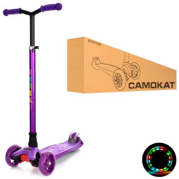 Самокат JR 3-060-22-V (1шт) MAXI,алюм.+плас., 3кол.ПУ-світ.,пер.120мм,кермо 83-92см.,підніжка30-13см (шт.)