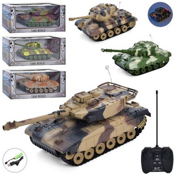 Танк XJ90-91-92-A (12шт) р/к, акум, USB-зарядка, від 21см, 3вида, звук, світло, в кор-ку, 32-13,5-14 (шт.)