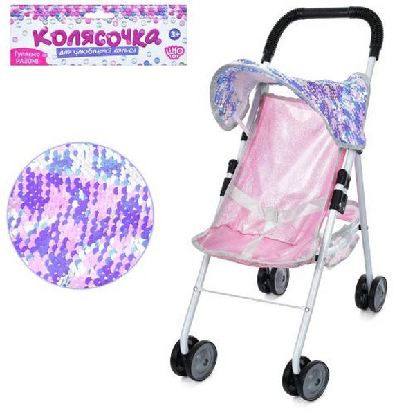 Коляска M 5093 UA (24шт) для ляльки, прогулянкова, 42-24-в53см, корзина, метал, у пакеті, 26-64-10см (шт.)