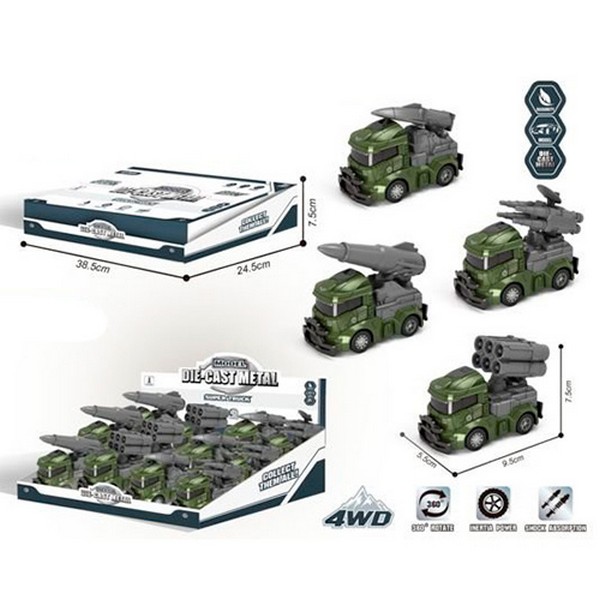 Транспорт спецслужб YS009 (72шт) інерція, метал, 9см, рухомі деталі, 4 види, 12 шт в дисплеї, в дисп (шт.)