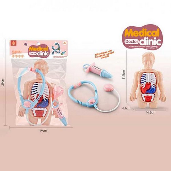 Набiр лiкаря 23B-1 (72шт) фігурка 21,5см, стетоскоп, шприц, у пакеті, 19-29-5см (шт.)