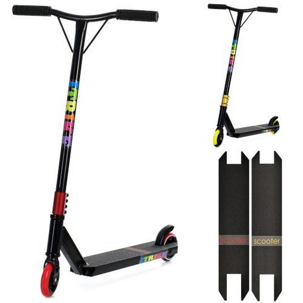 Самокат SR 2-074-1 (4шт) алюм.,трюковий,HIC,кол2штПУ100мм-алюм.,кермо87-46см,підніжка37-11см,2кольор (шт.)