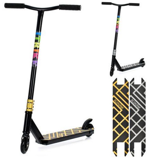 Самокат SR 2-075-2 (4шт) алюм.,трюков.,HIC,кол2штПУ100мм-пласт.,кермо87-46см,підніжка37-11см,2кольор (шт.)