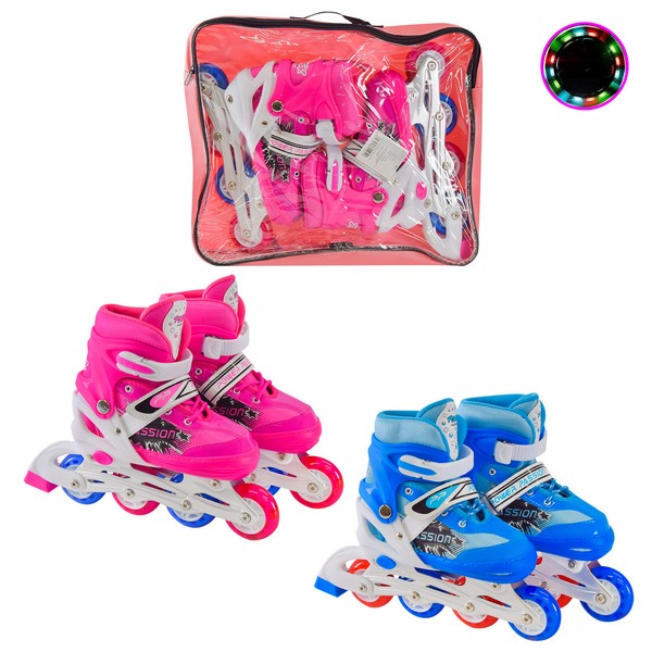 Ролики арт. RL2406 (6шт) L (39-42) метал.рама, колеса PU 1 світло, 2 кольори (шт.)