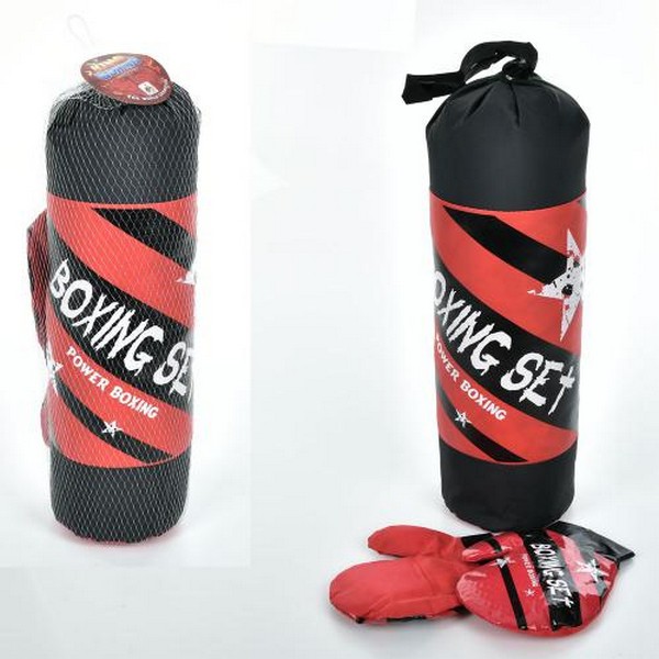 Боксерський набір MR 1092 (24шт) груша 47-14см, наповнювач-текстиль, 2 рукавиці, сітка (шт.)