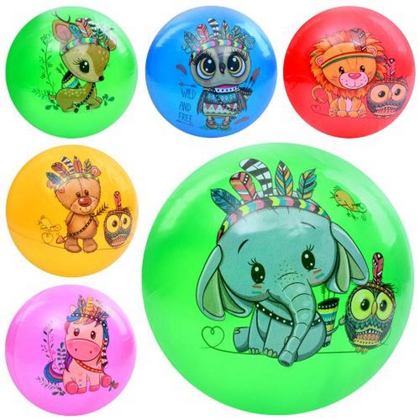 М'яч дитячий MS 3995 (240шт) 9 дюймів, ПВХ, 57-63г, 5кольорів, 6видів, упаковка 10шт в пакеті (шт.)