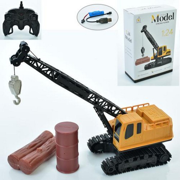 Кран 6066E (12шт) р/к, акум, 22см, 1:24, рухливі деталі, вантаж, USBзарядне, в кор-ці, 21-31-10см (шт.)