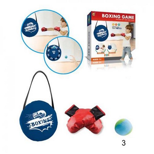 Боксерський набір MR 1256 (12шт) 2в1, дартс(на липучці), підвісна подушка 30-30см (довга ручка), м'я (шт.)