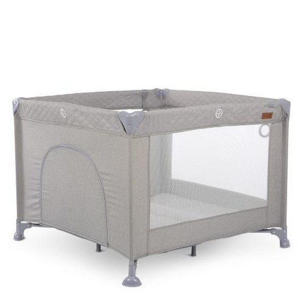 Манеж ME 1097 CASTLE Perfect Gray (1шт) квадратний дитячий, вхід-змійка, кишеня, кільце 2шт, льон, с (шт.)