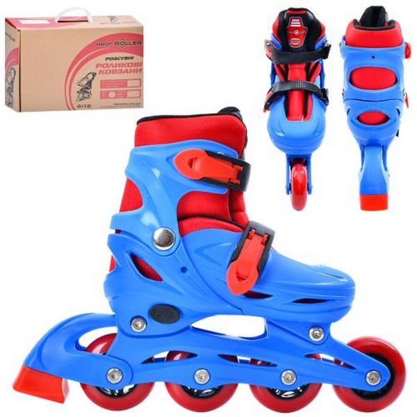 Ролики A 4151-S-BL (31-34) (1шт) розсув.,бакля,пласт.рама,колесаПУ64мм,1світло, устілка 18,5см, розс (шт.)