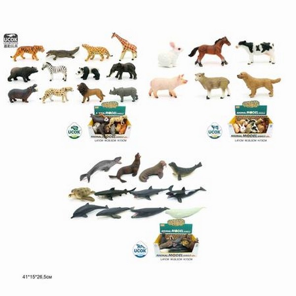 Тварини JQ-006B/007B/008B дикі/домашні/морські тварини гум.3в.12шт.в кор.41*15*26,5 /12/144/ (шт.)