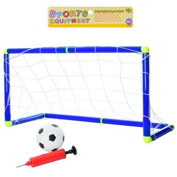 Футбольні ворота MR 0553 (36шт) 70-30-25см, м'яч, сітка, насос, кул, 21,5-38-6см (шт.)