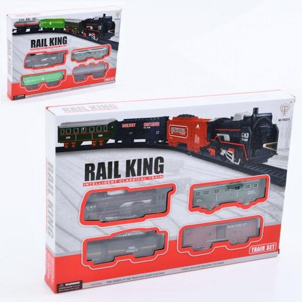Залізниця 19033-4-5 (30шт) 104-68см, локомотив, світло, 3 вагони, 2 види, на бат-ці, в кор-ці, 35-24 (шт.)