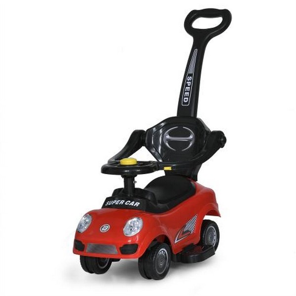 Каталка-толокар M 5784-3 (1шт) батьківська ручка, музика, світло, червоний (шт.)